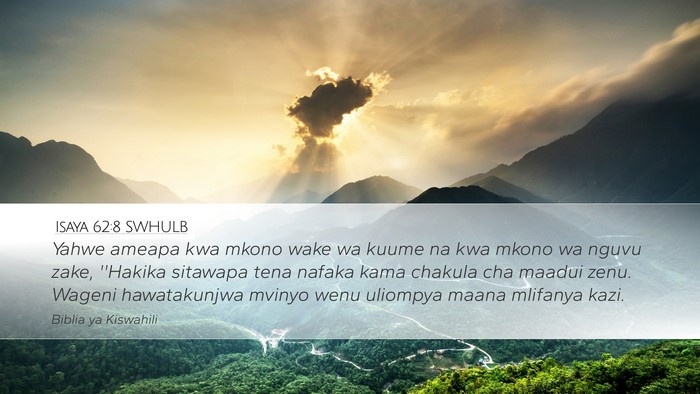 Isaya 62:8 SWHULB Bible Verse Image