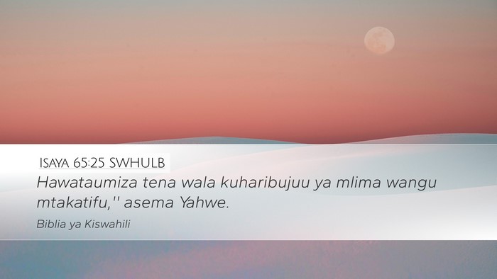 Isaya 65:25 SWHULB Bible Verse Image