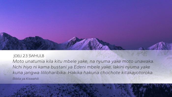 Joeli 2:3 SWHULB Bible Verse Image