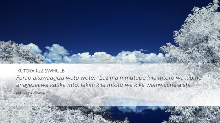 Kutoka 1:22 SWHULB Bible Verse Image