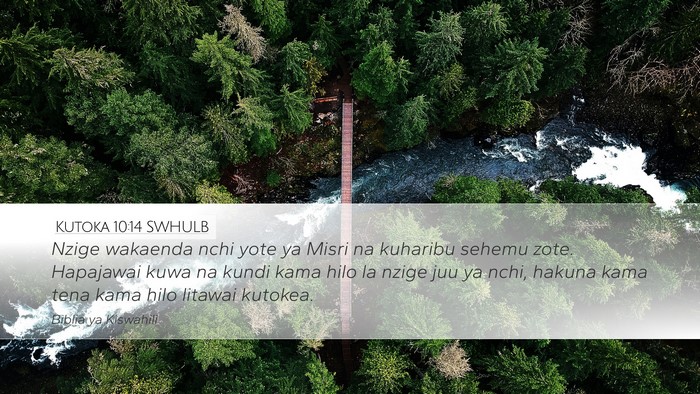 Kutoka 10:14 SWHULB Bible Verse Image