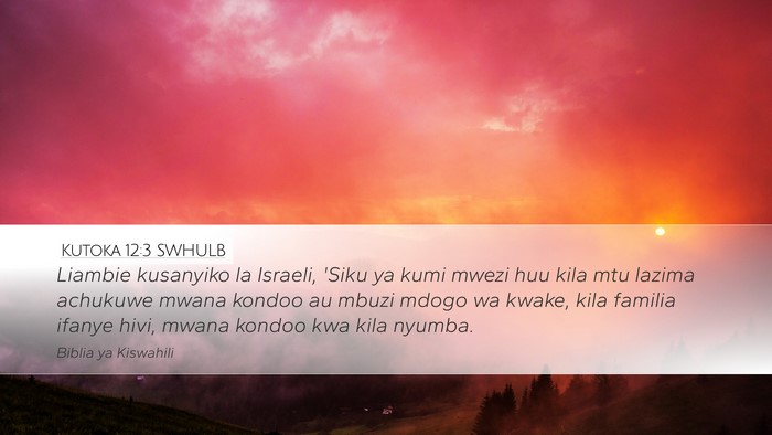 Kutoka 12:3 SWHULB Bible Verse Image
