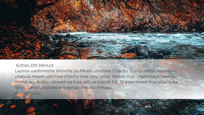 Kutoka 23:15 SWHULB Bible Verse Image
