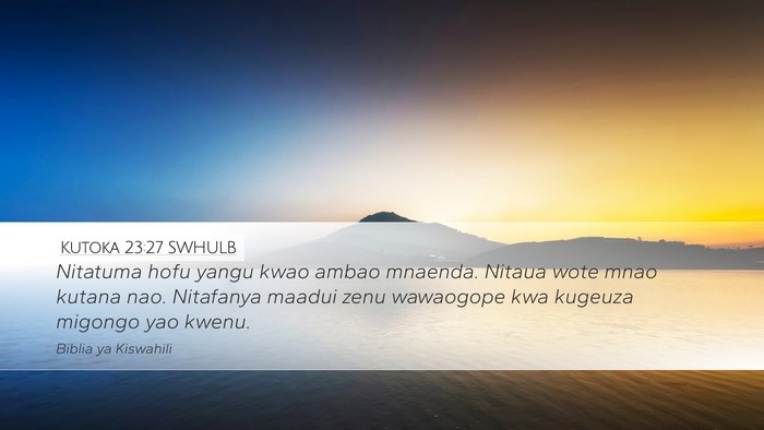Kutoka 23:27 SWHULB Bible Verse Image