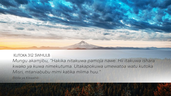 Kutoka 3:12 SWHULB Bible Verse Image
