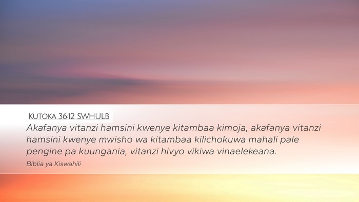 Kutoka 36:12 SWHULB Desktop Wallpaper - Akafanya vitanzi hamsini kwenye kitambaa kimoja, - Desktop Bible Verse Wallpaper