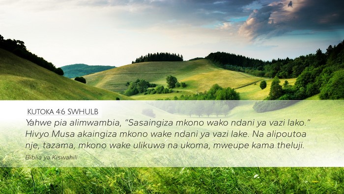 Kutoka 4:6 SWHULB Bible Verse Image