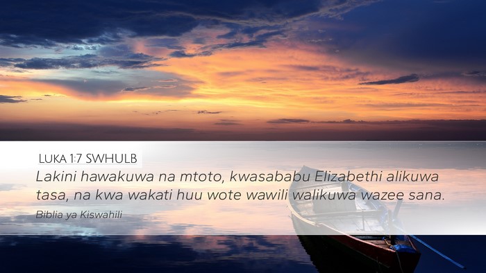 Luka 1:7 SWHULB Bible Verse Image