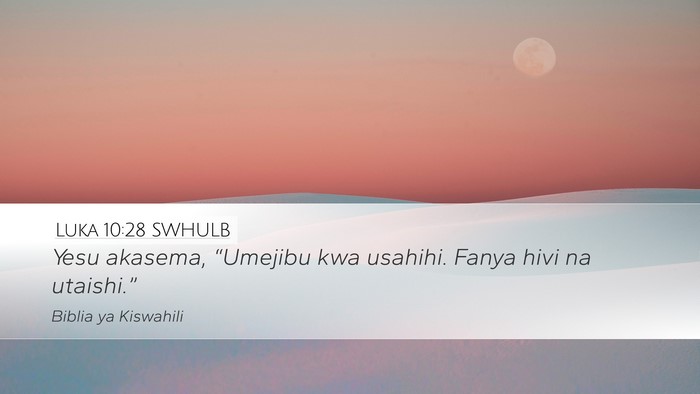 Luka 10:28 SWHULB Bible Verse Image