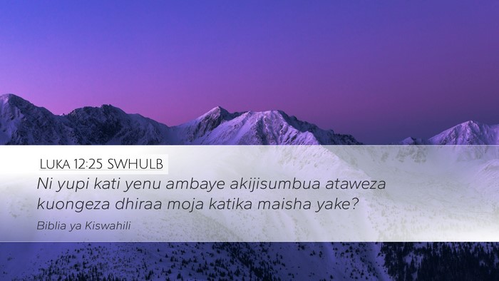 Luka 12:25 SWHULB Bible Verse Image