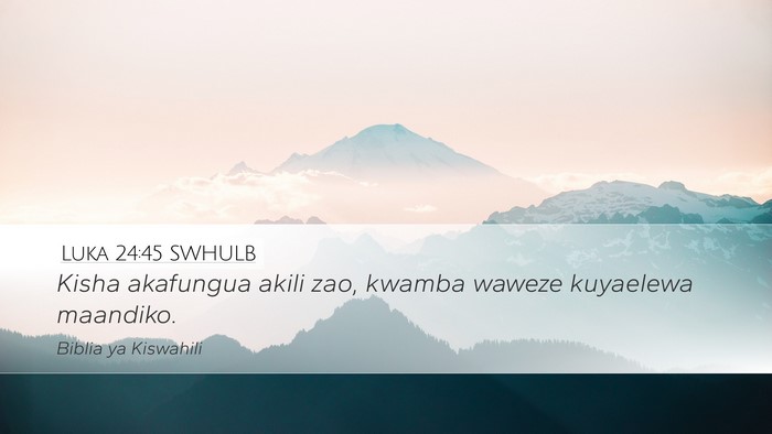 Luka 24:45 SWHULB Bible Verse Image