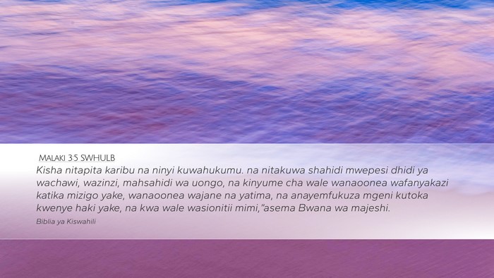 Malaki 3:5 SWHULB Bible Verse Image