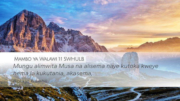 Mambo ya Walawi 1:1 SWHULB Bible Verse Image