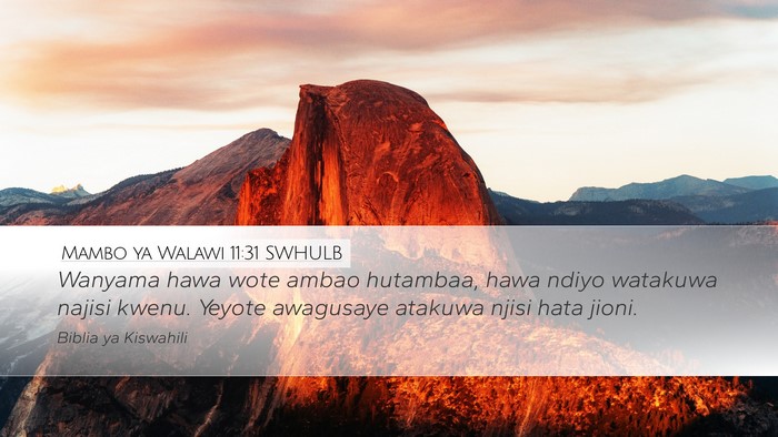 Mambo ya Walawi 11:31 SWHULB Desktop Wallpaper - Wanyama hawa wote ambao hutambaa, hawa ndiyo - Desktop Bible Verse Wallpaper