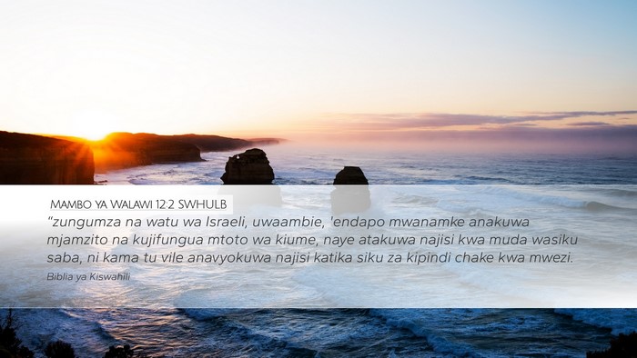 Mambo ya Walawi 12:2 SWHULB Desktop Wallpaper - “zungumza na watu wa Israeli, uwaambie, 'endapo - Desktop Bible Verse Wallpaper