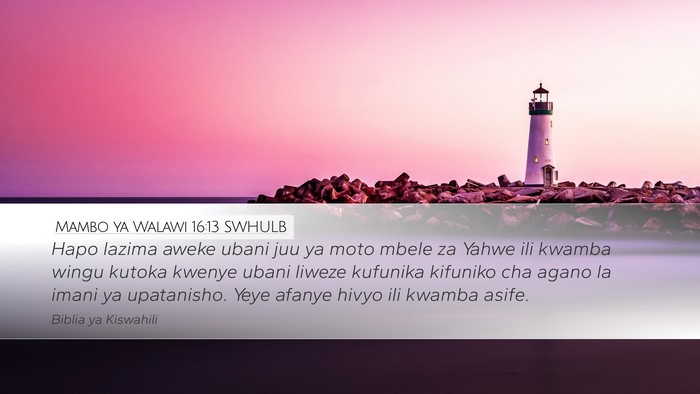 Mambo ya Walawi 16:13 SWHULB Bible Verse Image