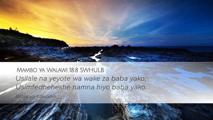 Mambo ya Walawi 18:8 SWHULB Bible Verse Image
