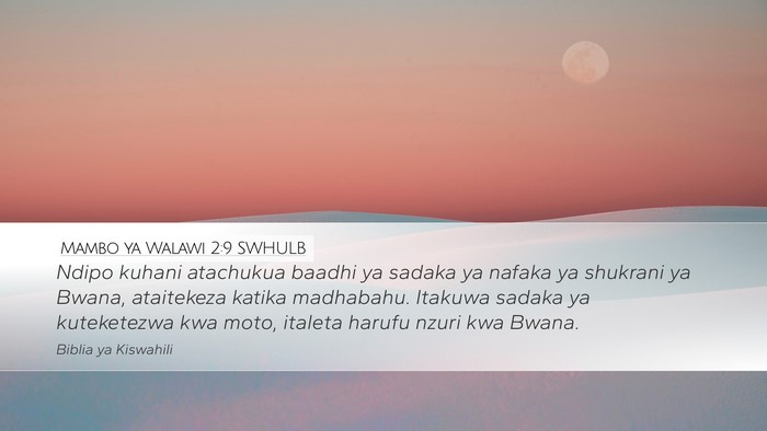 Mambo ya Walawi 2:9 SWHULB Bible Verse Image