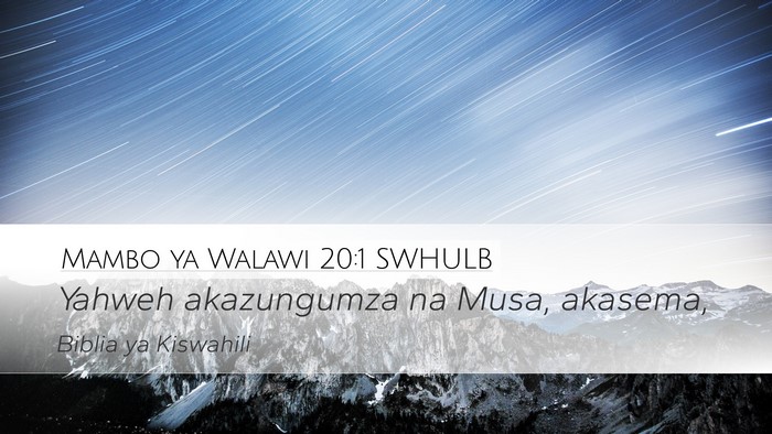 Mambo ya Walawi 20:1 SWHULB Bible Verse Image