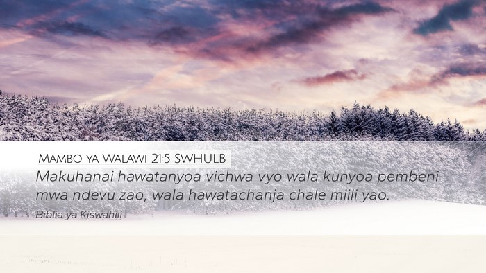 Mambo ya Walawi 21:5 SWHULB Bible Verse Image