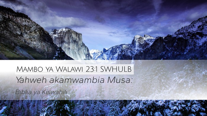 Mambo ya Walawi 23:1 SWHULB Bible Verse Image