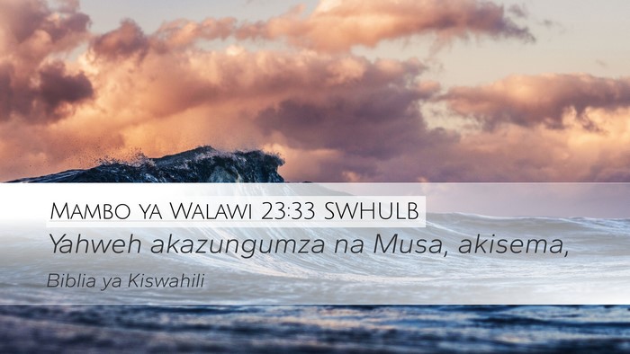 Mambo ya Walawi 23:33 SWHULB Bible Verse Image