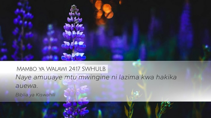 Mambo ya Walawi 24:17 SWHULB Bible Verse Image