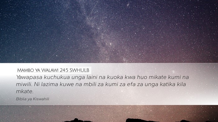 Mambo ya Walawi 24:5 SWHULB Bible Verse Image