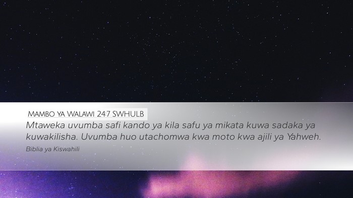 Mambo ya Walawi 24:7 SWHULB Desktop Wallpaper - Mtaweka uvumba safi kando ya kila safu ya mikata - Desktop Bible Verse Wallpaper