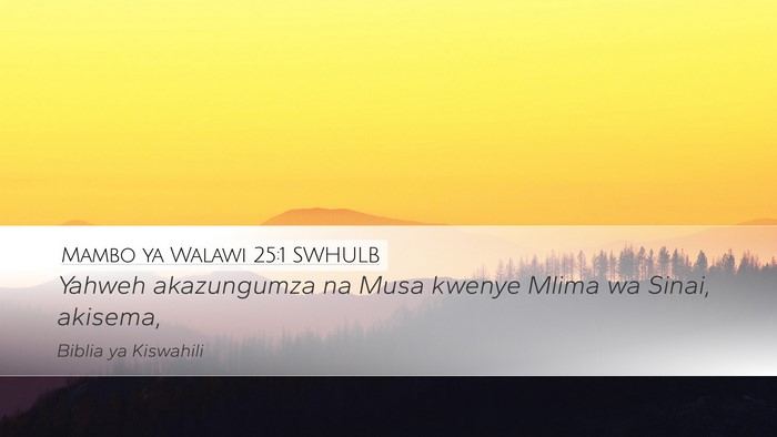 Mambo ya Walawi 25:1 SWHULB Desktop Wallpaper - Yahweh akazungumza na Musa kwenye Mlima wa Sinai, - Desktop Bible Verse Wallpaper