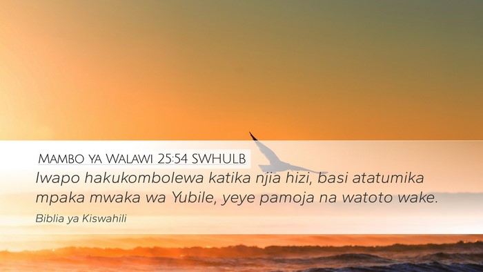 Mambo ya Walawi 25:54 SWHULB Desktop Wallpaper - Iwapo hakukombolewa katika njia hizi, basi - Desktop Bible Verse Wallpaper