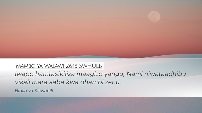 Mambo ya Walawi 26:18 SWHULB Bible Verse Image