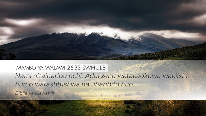 Mambo ya Walawi 26:32 SWHULB Bible Verse Image
