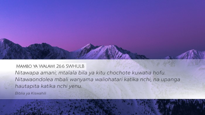 Mambo ya Walawi 26:6 SWHULB Bible Verse Image