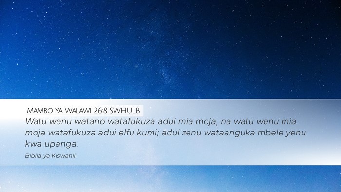 Mambo ya Walawi 26:8 SWHULB Bible Verse Image