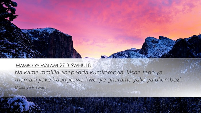 Mambo ya Walawi 27:13 SWHULB Bible Verse Image
