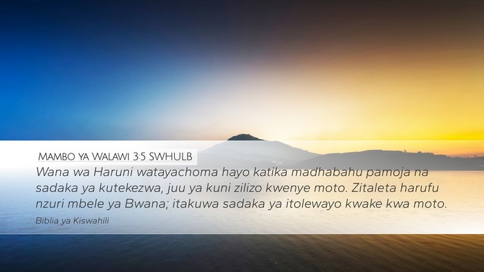 Mambo ya Walawi 3:5 SWHULB Bible Verse Image