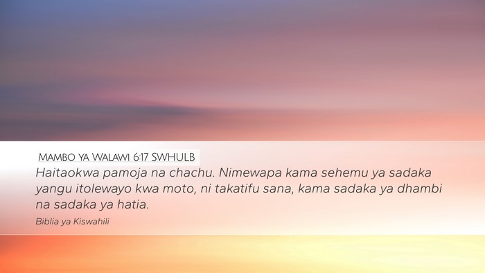 Mambo ya Walawi 6:17 SWHULB Bible Verse Image