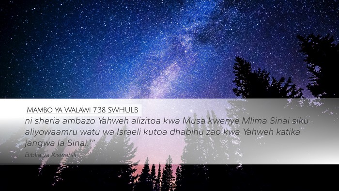 Mambo ya Walawi 7:38 SWHULB Desktop Wallpaper - ni sheria ambazo Yahweh alizitoa kwa Musa kwenye - Desktop Bible Verse Wallpaper