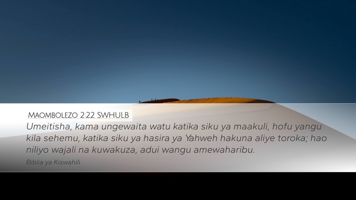 Maombolezo 2:22 SWHULB Bible Verse Image