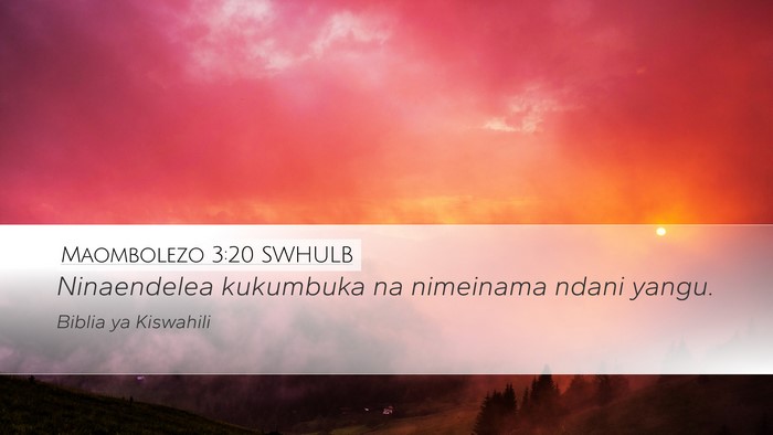 Maombolezo 3:20 SWHULB Bible Verse Image