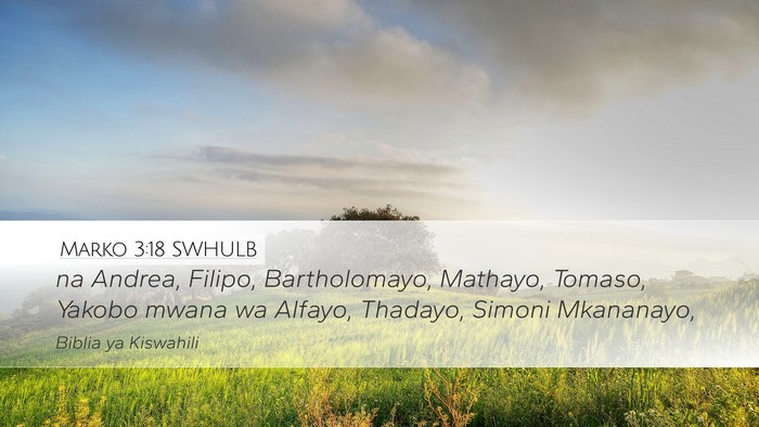 Marko 3:18 SWHULB Bible Verse Image