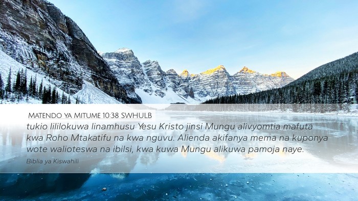 Matendo ya Mitume 10:38 SWHULB Bible Verse Image