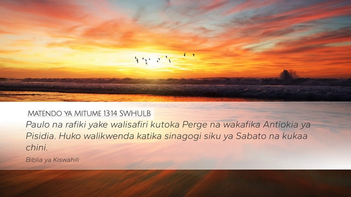 Matendo ya Mitume 13:14 SWHULB Bible Verse Image