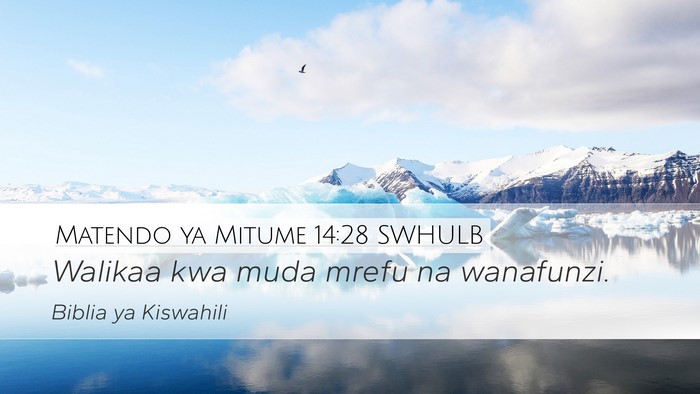 Matendo ya Mitume 14:28 SWHULB Bible Verse Image