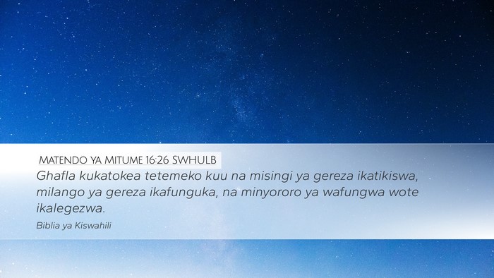 Matendo ya Mitume 16:26 SWHULB Bible Verse Image