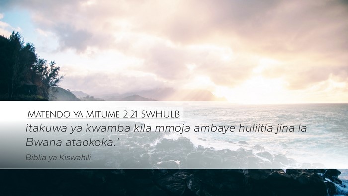 Matendo ya Mitume 2:21 SWHULB Bible Verse Image