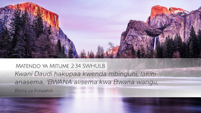 Matendo ya Mitume 2:34 SWHULB Bible Verse Image