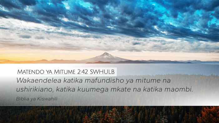 Matendo ya Mitume 2:42 SWHULB Bible Verse Image