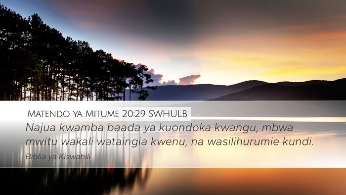 Matendo ya Mitume 20:29 SWHULB Bible Verse Image
